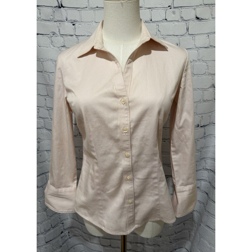 Banana Republic Shirt Womens Pink Casual Button Up Long Sleeve Petite Small